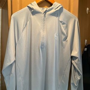 Mens sz Large Levelwear light grey longsleeve golf shirt